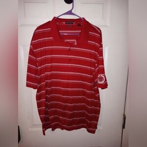 3/$10 Men's Divots Red/White Polo Size 2X collar/ button down